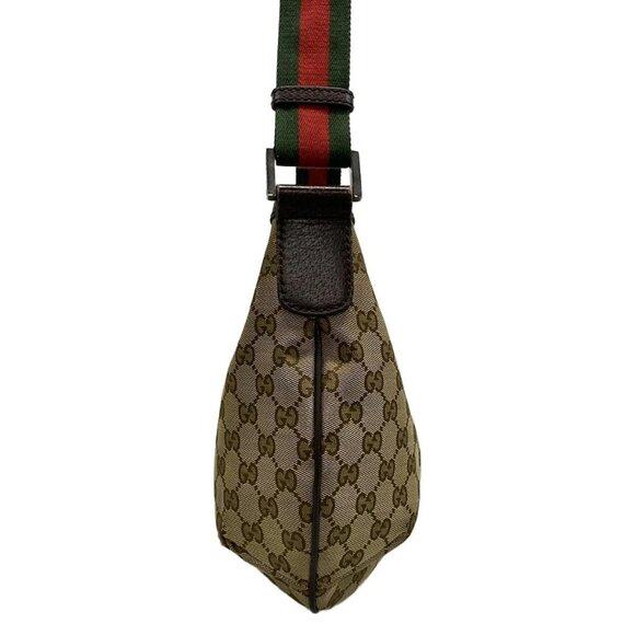 GUCCI GG Pattern, Shelly (Web) 181092 Beige Dark Brown Jacquard Leather - Picture 2 of 11